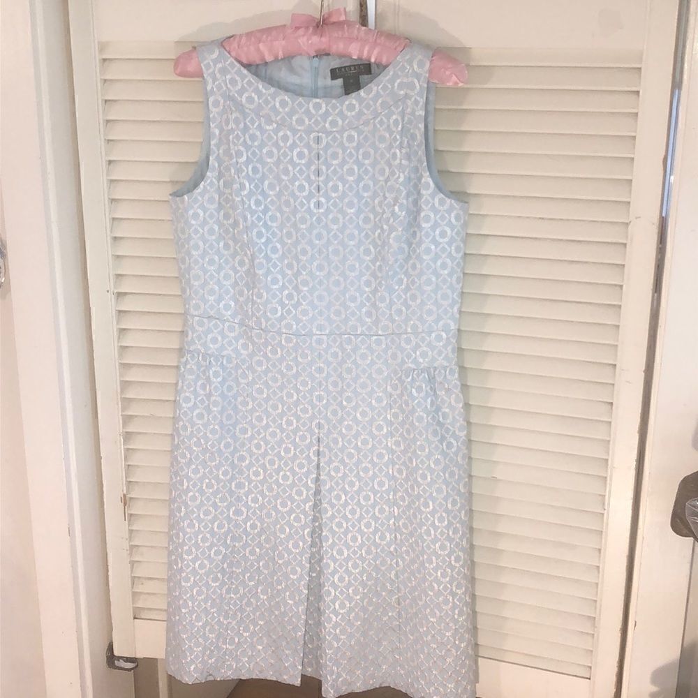 Unforgettable Ice 🧊 Blue Flare Pleated Sleeveless Dress 👗 Ready 2 Party WOW